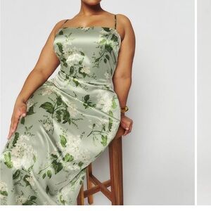 Reformation Frankie Silk Floral Maxi Dress